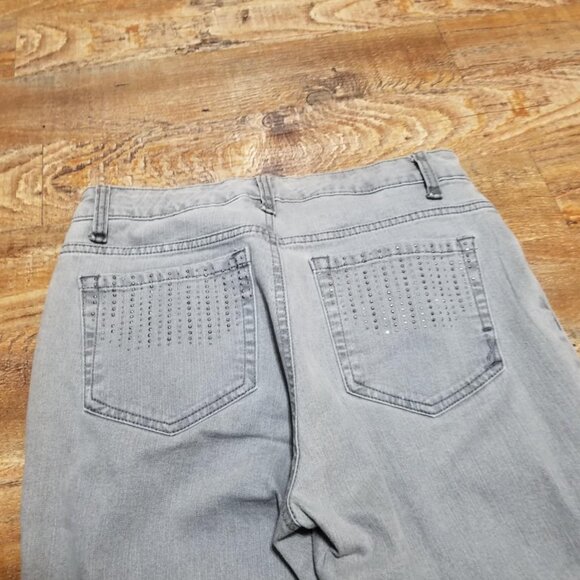 Jones New York Jean 4 Grey Straight Denim Mid New Casual Lexington - Picture 9 of 10
